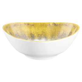 Schüssel BATIK KURKUMA 1 ltr oval Porzellan gelb H 80 mm Produktbild