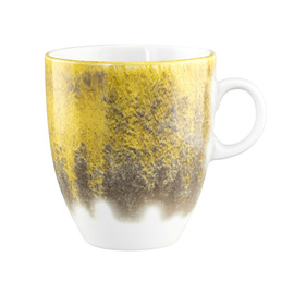 Kaffeebecher BATIK KURKUMA 400 ml Porzellan gelb mit Dekor Produktbild