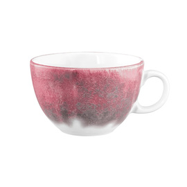 Milchkaffeetasse BATIK HIBISKUS 370 ml Porzellan rot mit Dekor Produktbild