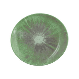 Frühstücksteller BATIK MATCHA oval 210 mm x 192 mm | Porzellan grün Produktbild