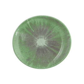 Speiseteller BATIK MATCHA oval 250 mm x 230 mm | Porzellan grün Produktbild