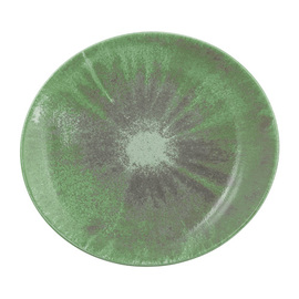 Teller BATIK MATCHA oval 302 mm x 277 mm | Porzellan grün Produktbild