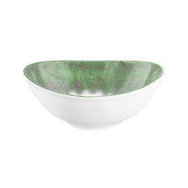 Suppenschale BATIK MATCHA 420 ml oval Porzellan grün H 63 mm Produktbild