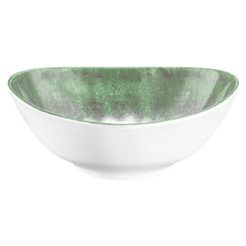 Schüssel BATIK MATCHA 1 ltr oval Porzellan grün H 80 mm Produktbild