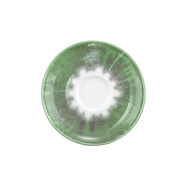 Espressountertasse BATIK MATCHA Ø 120 mm Porzellan grün mit Dekor Produktbild