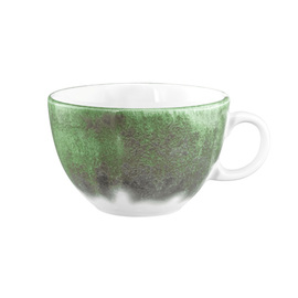 Milchkaffeetasse BATIK MATCHA 370 ml Porzellan grün mit Dekor Produktbild