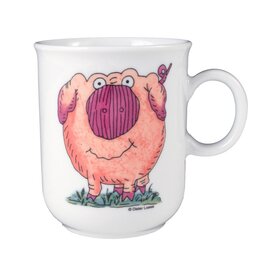 Becher Compact mit Henkel 250 ml Porzellan mehrfarbig Dekor "Piggeldy & Frederick" Produktbild