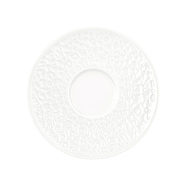 Kombiuntertasse NORI Ø 166 mm | Porzellan weiß mit Relief breit Produktbild