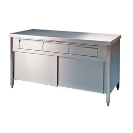 Schranktisch 1000 mm  x 800 mm  H 850 mm mit 1 Schublade mit Flügeltüren Produktbild