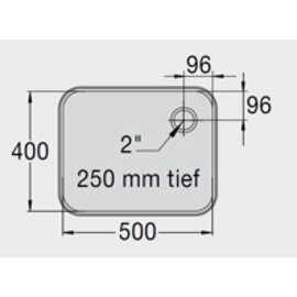 Spülbecken E 5 x 4 x 2,5 Edelstahl 500 x 400 x 250 mm | Auslauftyp rechts Produktbild