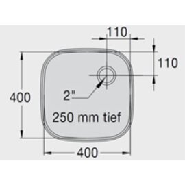Spülbecken E 4 x 4 x 2,5 Edelstahl 400 x 400 x 250 mm Produktbild