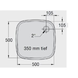 Spülbecken E 5 x 5 x 3,5 Edelstahl 500 x 500 x 350 mm Produktbild