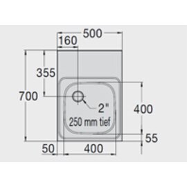 Spülabdeckung AB 5x7-4 1 Becken | 400 x 400 x 200 mm L 500 mm B 700 mm Produktbild
