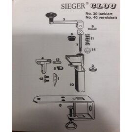19804456 Verschleißteilset Dosenöffner SIEGER CLOU 30 und SIEGER CLOU 40, 6 Teile Produktbild