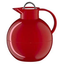 Isolierkanne KUGEL 0,94 ltr rot glatt Vakuum-Hartglas Drehverschluss Produktbild