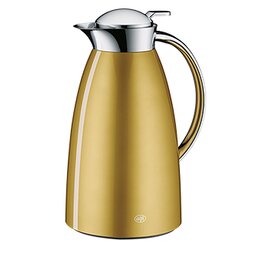 Isolierkanne Gusto, 1,0 ltr. ca. 8 Tassen, Metall lackiert, alfiDur-Vakuum-Hartglaseinsatz, Drehverschluss mit Einhandbedienung, liquid brass Produktbild