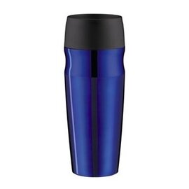 Isolier-Trinkbecher ISO MUG 0,35 ltr Edelstahl blau Druckverschluss  H 217 mm Produktbild