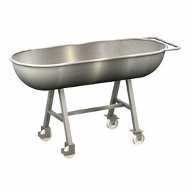 Mengmulde 150 ltr fahrbar | Kopfstück rund | Edelstahl Produktbild
