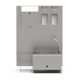 Hygieneeinheit 2 Seifenspender | 1 Handtuchspender | 1 Papierkorb | Bedienung per Sensor Produktbild