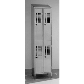 Fächerschrank 500 mm  x 500 mm  H 1950 mm 4 Fächer mit mit Flügeltüren Verschlussknebel Produktbild