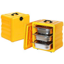 Thermobox GN 1/2 Gastronorm gelb | 4 Einschübe | 340 mm x 425 mm H 495 mm Produktbild