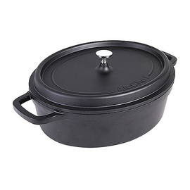 Kasserolle 7,5 ltr Aluminiumguss schwarz | induktionsgeeignet | Edelstahl-Knopfgriff Produktbild