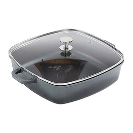 Pfanne mit Deckel quadratisch 5 ltr Aluminiumguss 280 mm grau x 280 mm | antihaftbeschichtet Produktbild