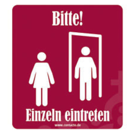 Hinweisschild selbstklebend • Bitte einzeln eintreten! 132 mm x 120 mm | 5 Stück Produktbild