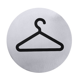 Hinweis-Türsymbol • Garderobensymbol • Edelstahl rund Ø 75 mm Produktbild
