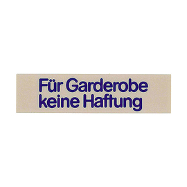 Schild selbstklebend • Für Garderobe keine Haftung rechteckig 160 mm x 40 mm Produktbild