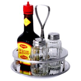 Menage • Salz | Pfeffer | Maggi Glas Edelstahl H 140 mm Produktbild