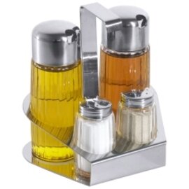 Menage • Essig | Öl | Salz | Pfeffer Glas Edelstahl H 150 mm Produktbild
