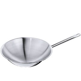 Wok MULTIPLY Edelstahl Aluminium  | 5,5 ltr  Ø 360 mm | Stielgriff | Boden rund Produktbild