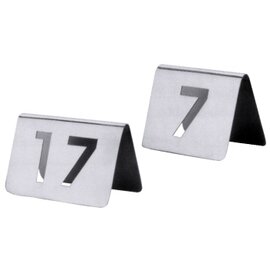 Tischnummernschild • Zahl zwischen 1 und 99 • Edelstahl | Ziffern ausgestanzt L 75 mm L 65 mm H 55 mm Produktbild