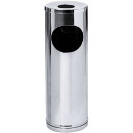 Standascher | Papierkorb mit Windschutzdeckel Edelstahl glänzend Standmodell  Ø 200 mm  H 580 mm Produktbild