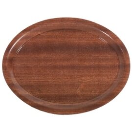 Café-Tablett Holz mahagonibraun melaminbeschichtet | oval 260 mm  x 200 mm  | rutschfest Produktbild