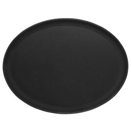 Tablett schwarz | oval 265 mm  x 200 mm  | rutschfest Produktbild