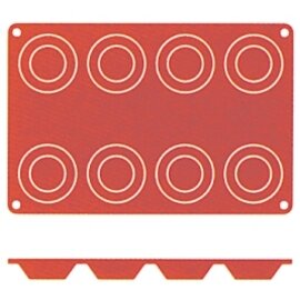Backmatte  • rund | 8 Mulden | Muldenmaß Ø 60 x 17 mm  L 300 mm  B 175 mm Produktbild