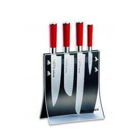 Messerblock 4KNIVES RED SPIRIT Acryl magnetisch mit 4 Messern Produktbild