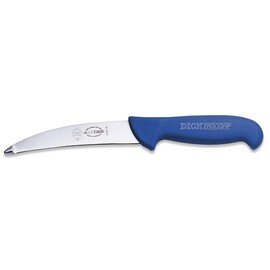 Aufbrechmesser ERGOGRIP blau  | gebogene Klinge | runde Spitze  | glatter Schliff  | Anschnittwelle  | Klingenlänge 15 cm Produktbild