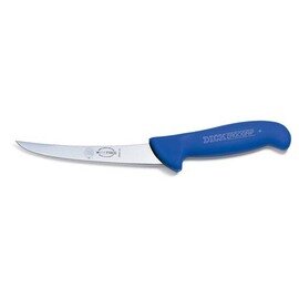 Ausbeinmesser, geschweifte Klinge, steif, Klingenlänge 13 cm, blauer Sicherheitsgriff mit verlängertem Fingerschutz, Serie ERGOGRIP Produktbild