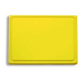 Schneidbrett Kunststoff  • gelb mit Saftrille | 530 mm  x 325 mm  H 20 mm Produktbild
