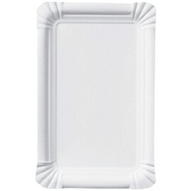 Pappteller|Wurstteller Pappe weiß Reliefrand rechteckig | 170 mm  x 110 mm | 4 x 250 Stück Produktbild