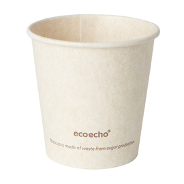 Kaffeebecher SWEAT ecoecho® Einweg 120 ml Bagasse 100% kompostierbar Produktbild