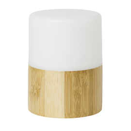 LED-Leuchten BRIGHT GOOD CONCEPT Bambus weiß  Ø 75 mm  H 105 mm Produktbild