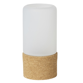 LED-Kerzenhalter | Teelichthalter HOPE Glas weiß Ø 70 mm H 140 mm Produktbild
