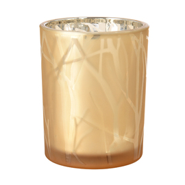 LED-Kerzenhalter | Teelichthalter SHIMMER Glas sandfarben  Ø 80 mm  H 100 mm Produktbild