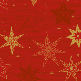 Klassik-Servietten Motiv STAR STORIES RED 4-lagig Falz 1/4 mit Dekor 400 mm  x 400 mm 6 x 50 Stück Produktbild
