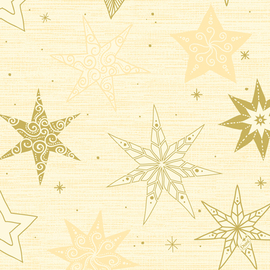 Klassik-Servietten Motiv STAR STORIES CREAM 4-lagig Falz 1/4 mit Dekor 400 mm  x 400 mm 6 x 50 Stück Produktbild