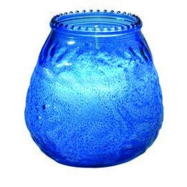 Kerzenglas VENEZIA blau  Ø 100 mm  H 100 mm | Brenndauer 70 Stunden | 4 x 3 Stück Produktbild